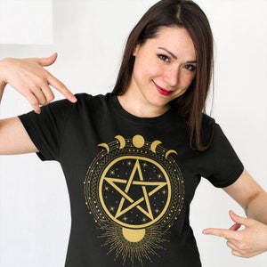 Pentacle | Sun&Moon | Pagan Clothing | T-Shirt | 3/4 Raglan Shirt | Tank Top | Wiccan | Witchcraft | Spirituality | Symbolism | Gift For Her