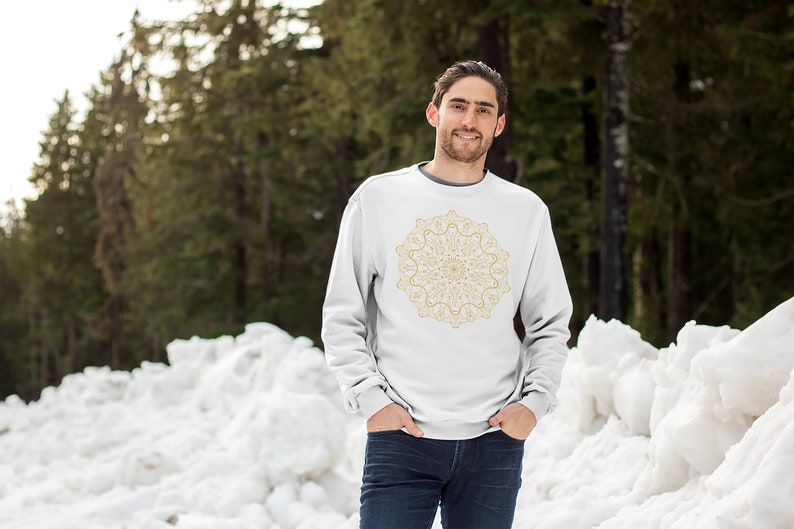 Seed of Life Unisex Heavy Blend Crewneck Sweatshirt / Hoodie Sacred Geometry Apparel Spirituality Flower of Life Sri Yantra Gift image 4