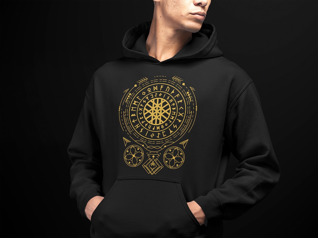 Web von Wyrd Nordisches Pagan Symbol Unisex Heavy Blend Crewneck