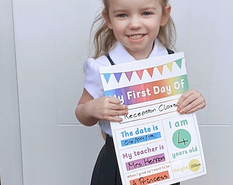 First Day of School Keepsake Mat: Wipe Clean Photo Prop