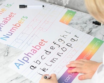 Personalized Handwriting Practice Mats: Alphabet, Numbers, Name Tracing