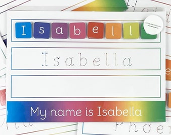 Personalised Name Tracing Learning Mat, Build It, Write It
