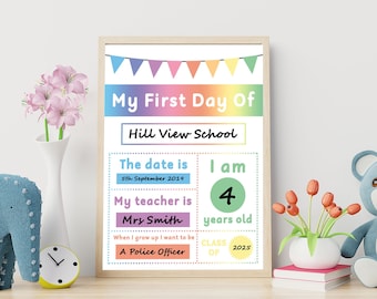 First Day of School Keepsake Mat: Photo Prop (Digital Download)