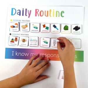 Children's Daily Routine Chart (Morning and Evening Routine), Routine Chart for Kids, Routine Chart Autism, Routine Board for 4 Year old