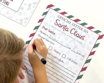 Official Letter to Santa Claus: Christmas Wish List Activity
