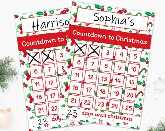 Personalized Christmas Countdown Mat: Kids Advent Calendar (A4)