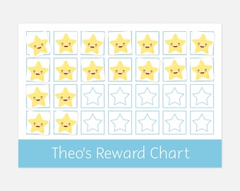 Personalized Stars Reward Chart: Kids Behavior Management