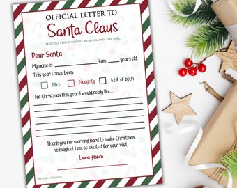 Official Letter to Santa Claus: Christmas Wish List Activity - Etsy