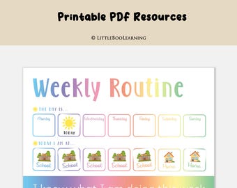 Visual Weekly Routine Chart for Kids with Autism, ADHD (PDF Download)