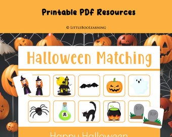 Halloween Matching Game | Printable Learning Mat for Toddlers (PDF)
