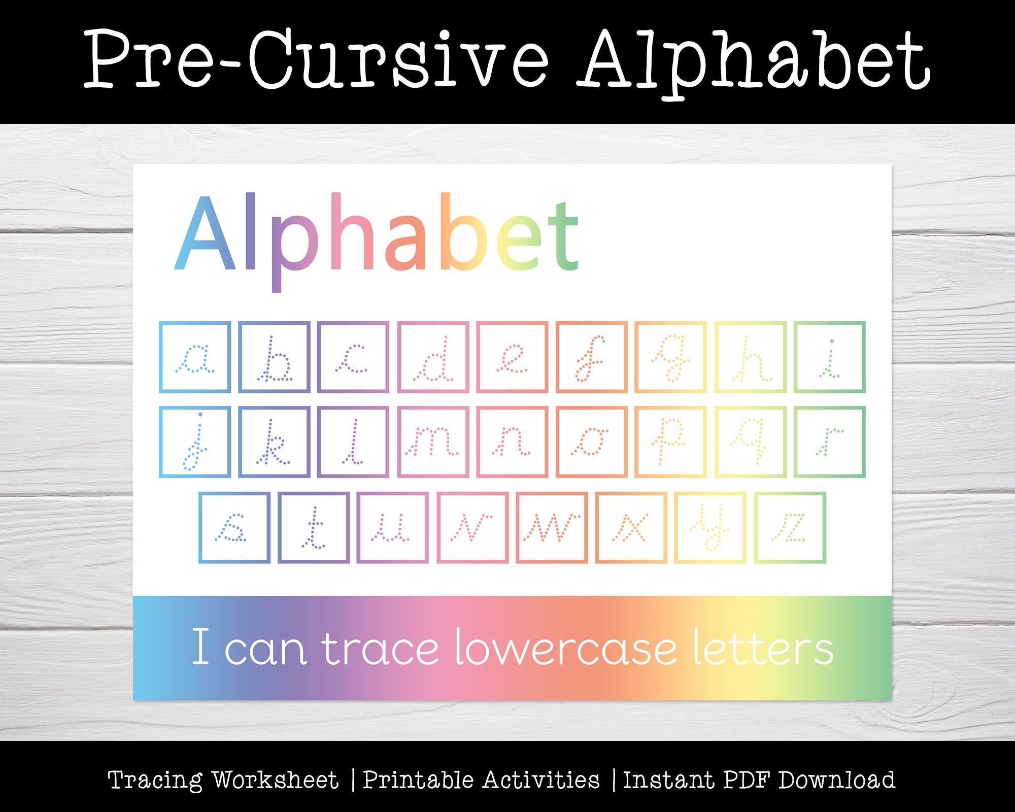 Pre-Cursive Alphabet Tracing Mat | Printable Learning Resources | Homeschool and Pre-School Activities | Handwriting Practice | Age 3-6