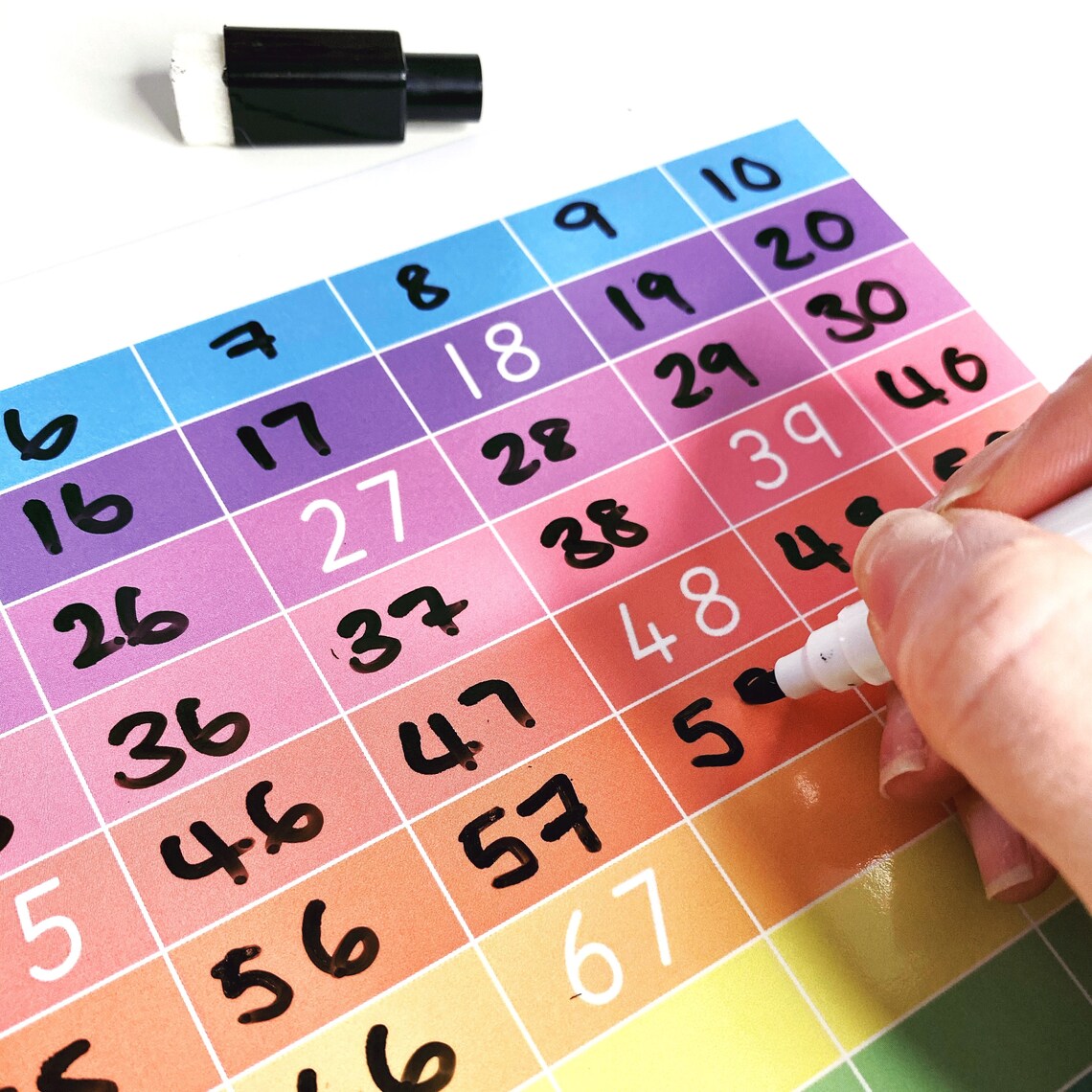 Printable 100 square activity worksheet learning resources etsy uk