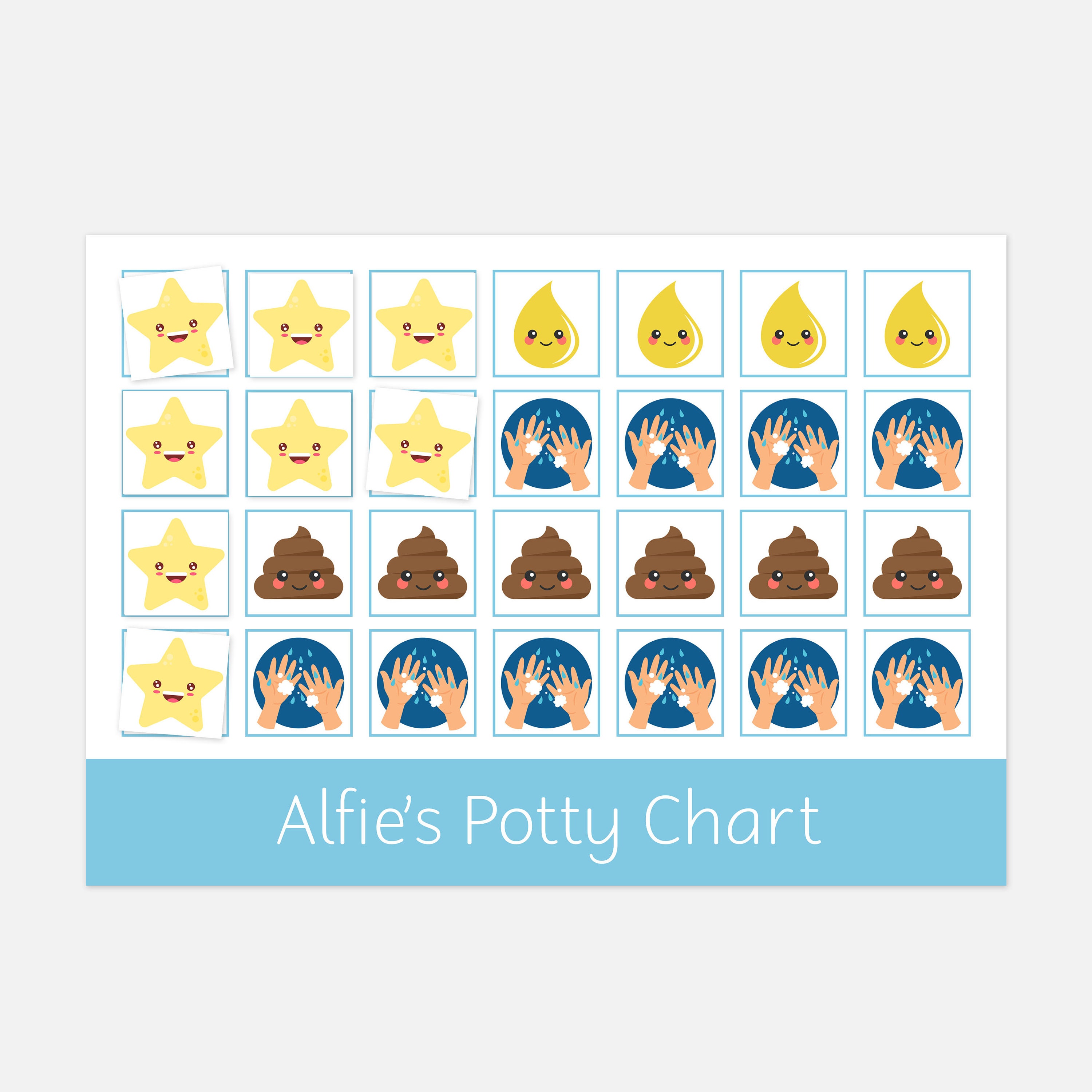 Personalized Potty Training Reward Chart With Star Stickers - Etsy