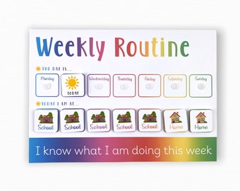 Children's Weekly Routine Chart: Visual Aid for School & Home