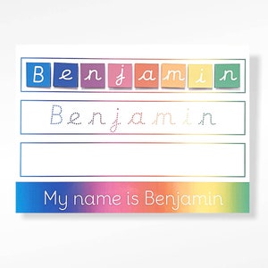 Learning to write name, Personalised Build it, Trace it, Write it 'My name is...' Learning Mat, Name Recognition, Name Card, Name Tracing image 3