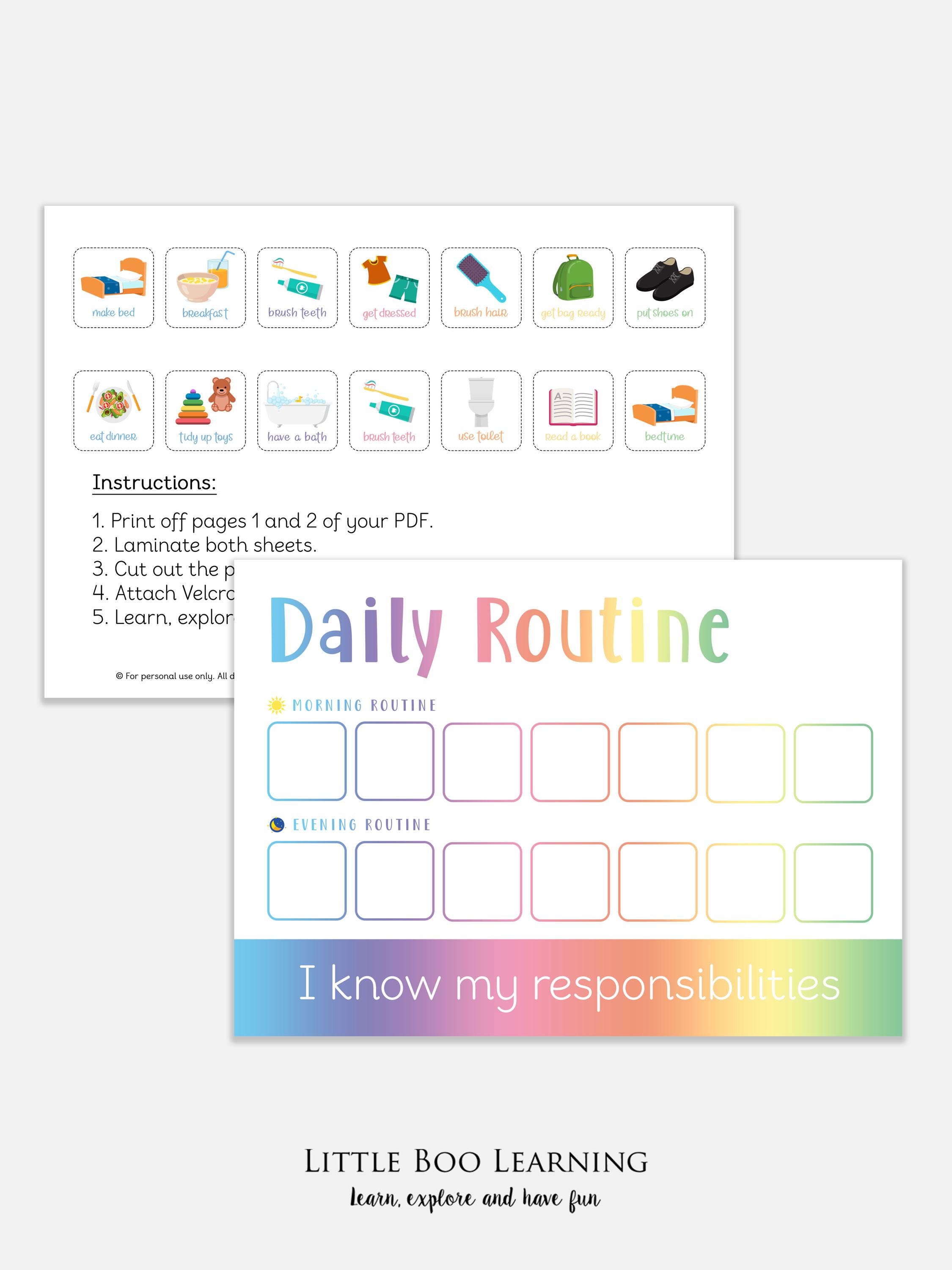 Daily Routine Chart Asd Visual Daily Routine Chart for Kids With Autism, ADHD (PDF Download) - Etsy