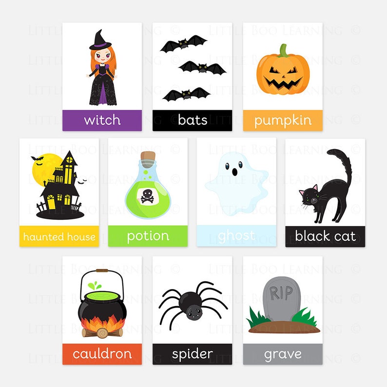 Halloween Flashcards Digital Download Printable | Etsy