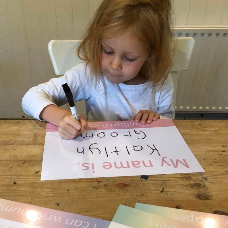 Personalized Name Writing Practice Mat: Wipe Clean Learning Aid - Etsy UK