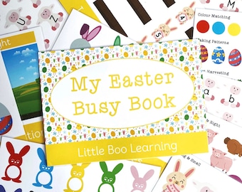Easter Busy Book, Printable Easter Activity Folder for Children, Quiet Activities for 2 Year Olds, Easter Learning for Kids, EYFS Resources