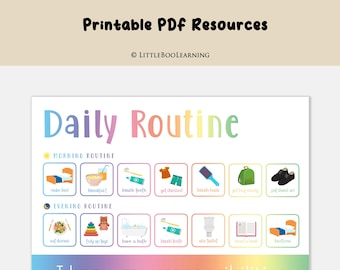 Tabella visiva della routine quotidiana per bambini con autismo e ADHD (download PDF)