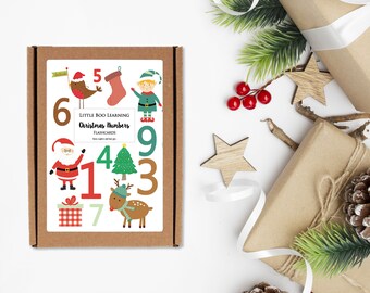 Christmas Number Flashcards: Toddler Learning Cards