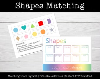Shape Matching Learning Mat - STAGE 2, Printable Homeschooling Learning Resources for Kids, Montessori Pre-School & Reception Activities,