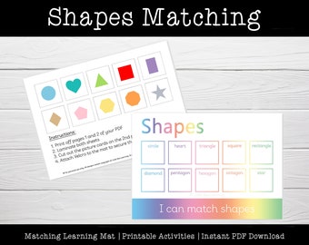 Shape Matching Learning Mat - STAGE 2, Printable Homeschooling Learning Resources for Kids, Montessori Pre-School & Reception Activities,