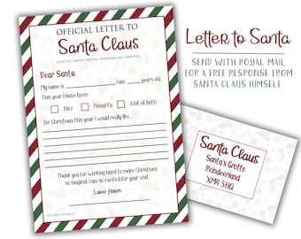 Official Letter to Santa Kit: Christmas Wish List, Royal Mail Envelope