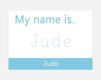 Personalised 'My name is...' Wipe Clean Learning Mat  for name practice, teaching spellings, EYFS, Montessori, SEN, educational aids, ASD