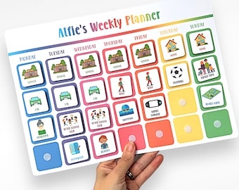 Personalized Children's Weekly Planner: Visual Schedule Board