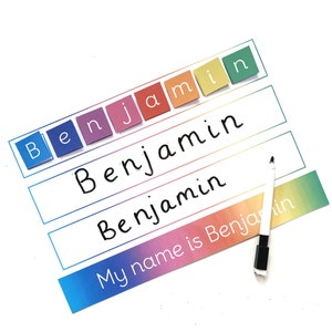 Learning to write name, Personalised Build it, Trace it, Write it 'My name is...' Learning Mat, Name Recognition, Name Card, Name Tracing image 7