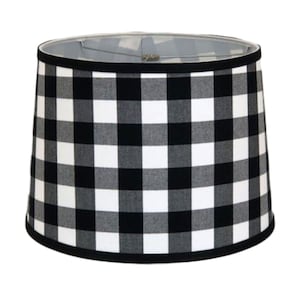 Black and White Buffalo Check Print Shade