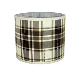 Brown Plaid Lamp Shade, Perfect Drum