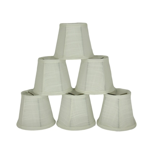 6" White Linen Chandelier Lamp Shade
