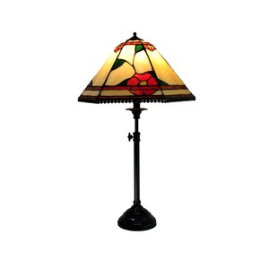 Black Adjustable Table Lamp with Glass Lamp Shade