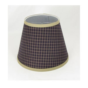 Navy Plaid Clip-On Lamp Shade