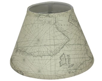 Map Print Clip-On  Lamp Shade