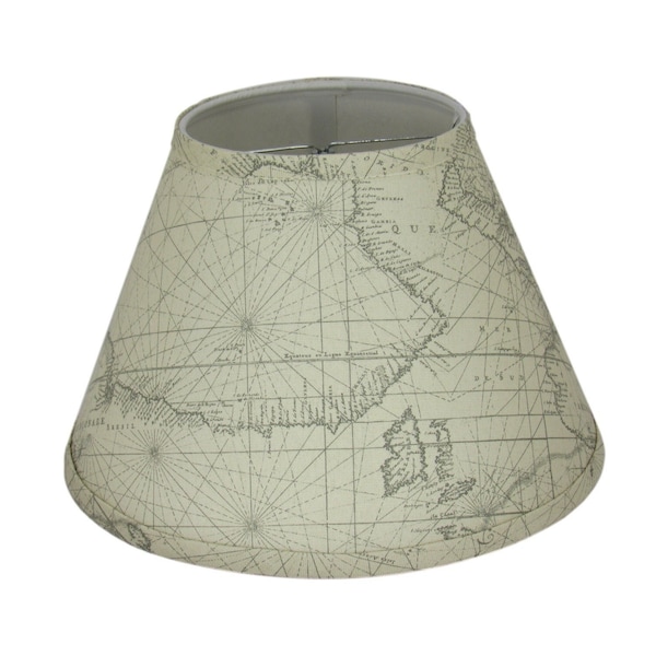 Map Print Clip-On  Lamp Shade