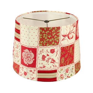 Lampskärm i vintage-stil med patchwork-mönster – rustik lantlig inredning