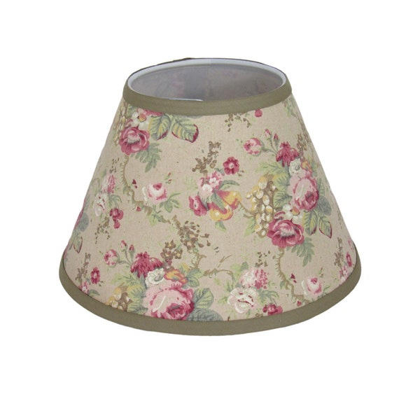 Pantalla de lámpara con clip y estampado floral