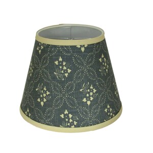 Dark Blue Floral Clip-On Lamp Shade