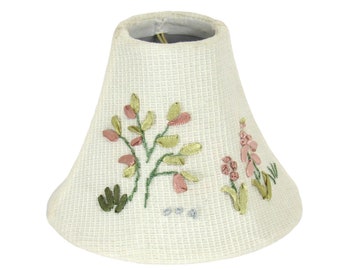 6" Floral Ribbon Embroidered Chandelier Shade