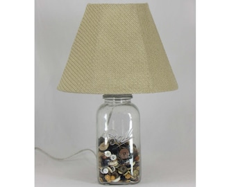 Clear Mason Jar Lamp with Shade