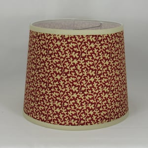 Cream Floral Print on Burgundy Lamp Shade
