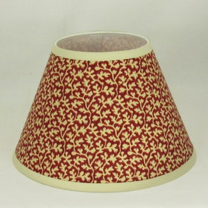 Cream Floral Print on Burgundy Lamp Shade