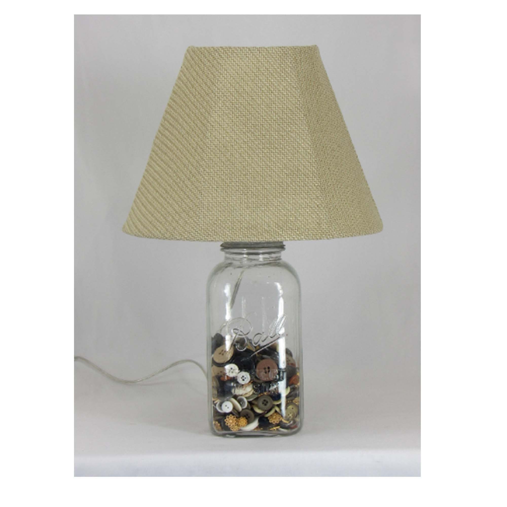 Clear glass lamp base fillable outlet