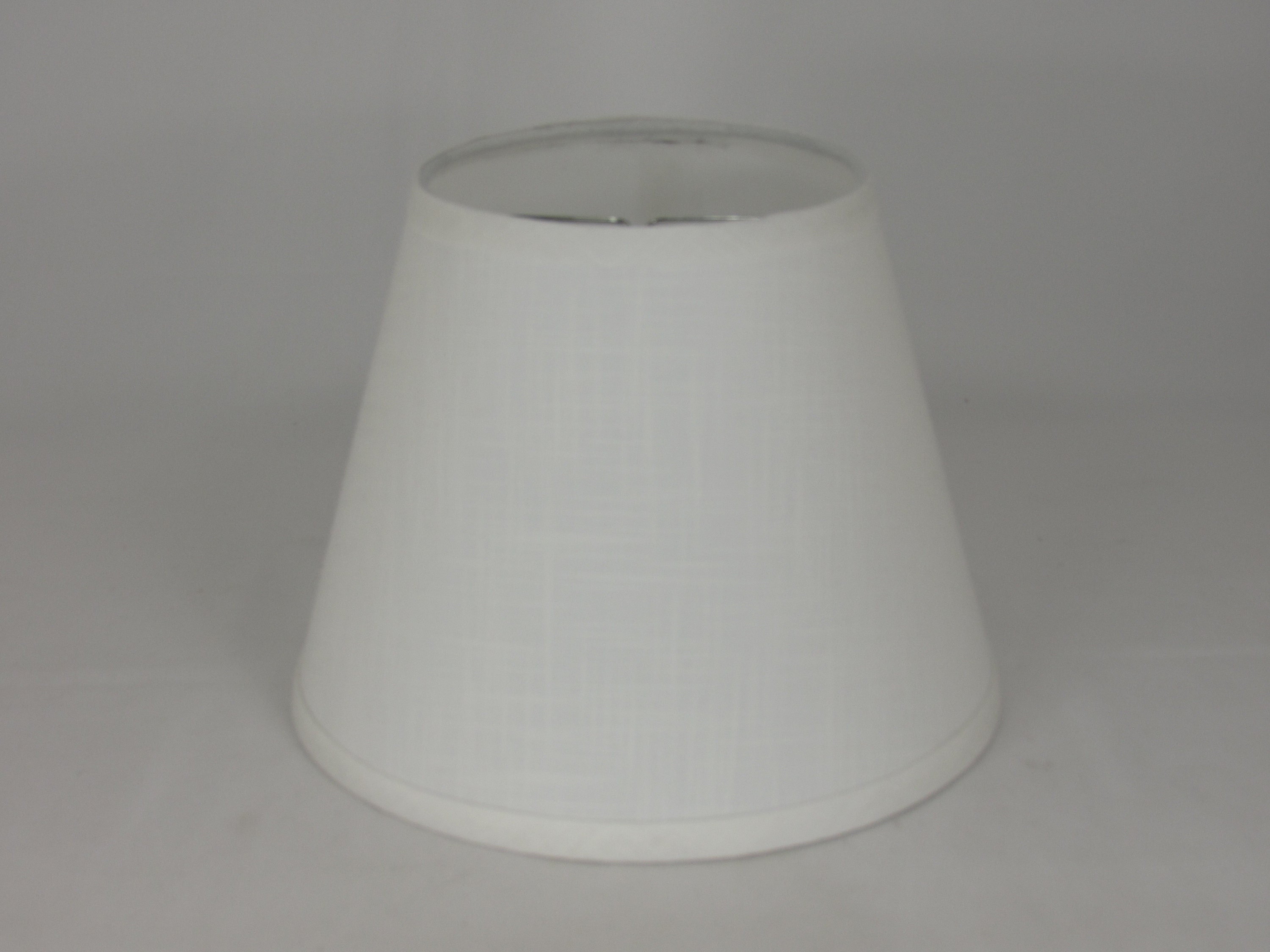 Paralume In Lino Testurizzato Bianco, 33x33x25,4 Cm, Per Lampade Ad Arpa