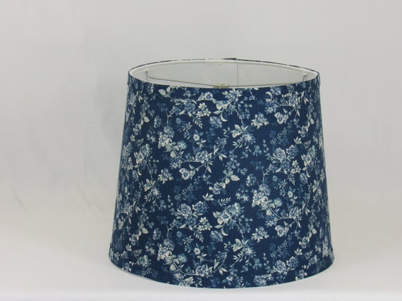 Navy Blue Floral Lamp Shade