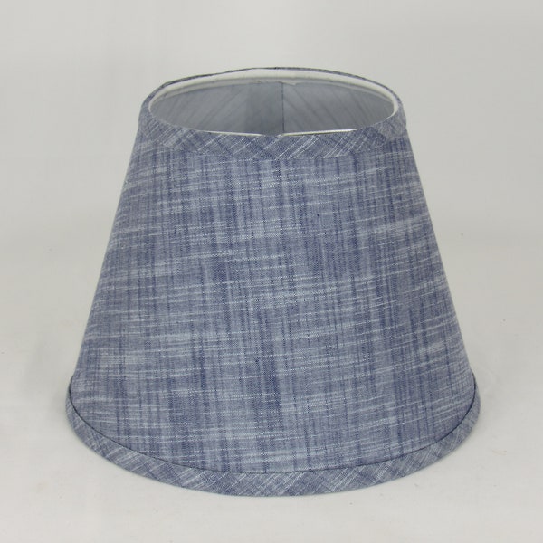 Blue Textured Linen Clip-on  Lamp Shade