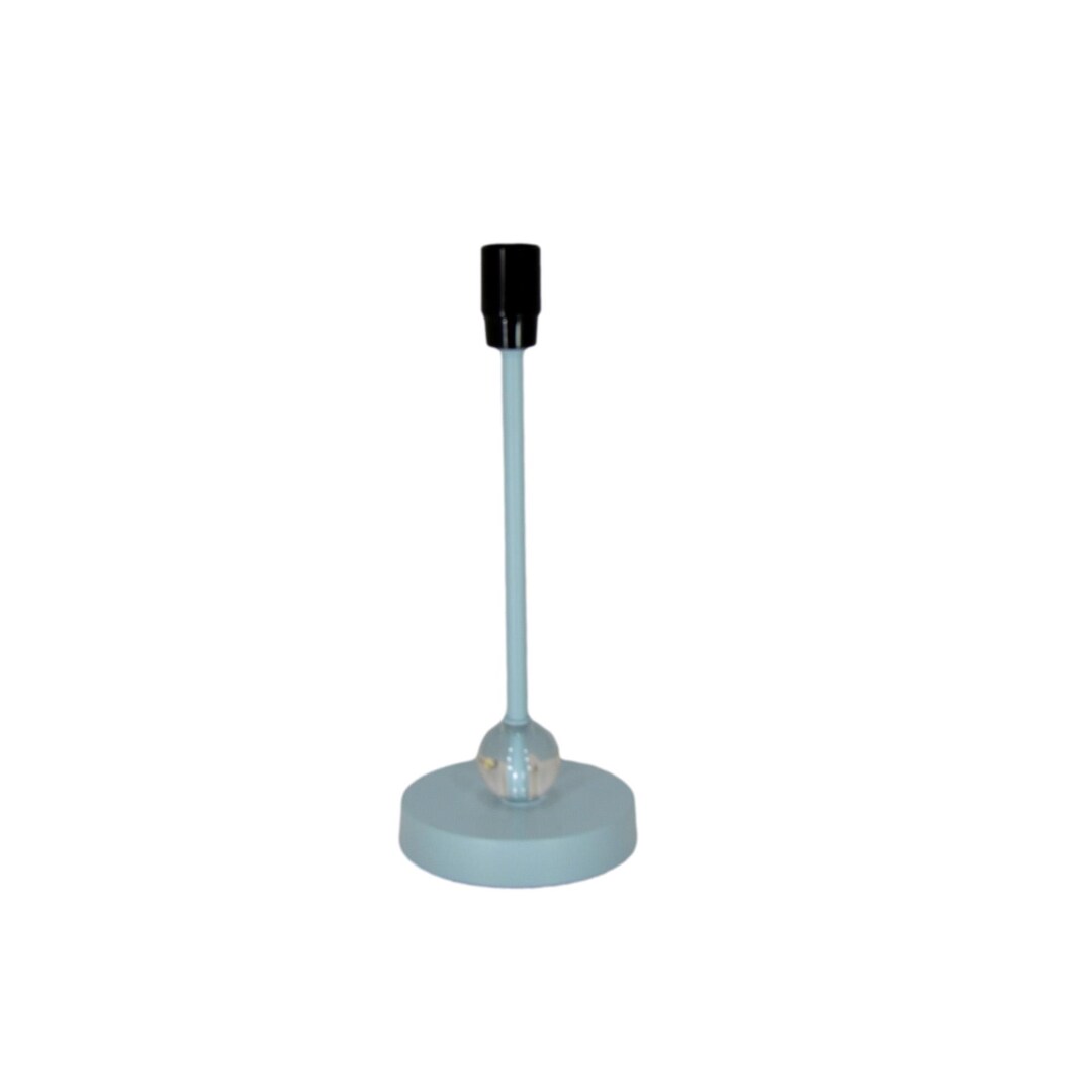 Modern Powder Blue Accent Lamp Base – Minimalist Metal Table Lamp With ...
